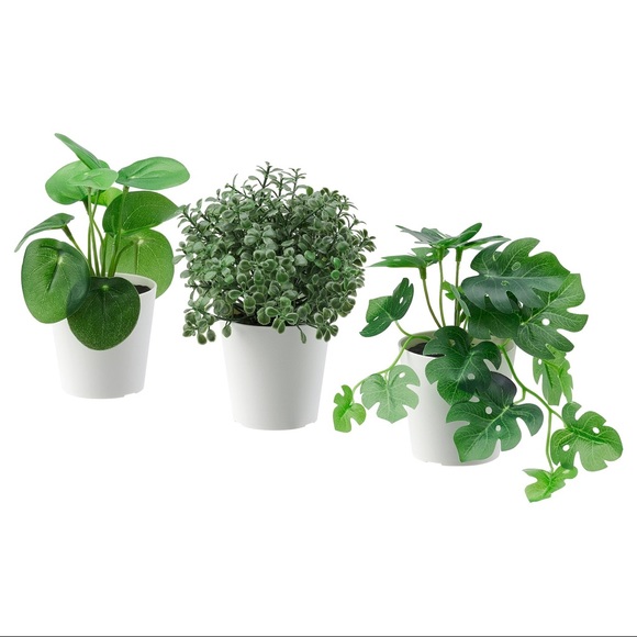 Artifi potted plant w pot, set of 3,